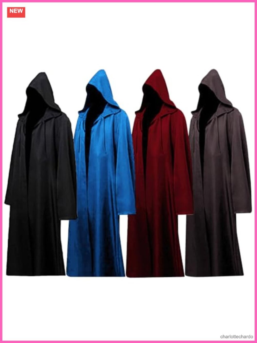 WonShak Hooded Robe Adult Wizard Monk Priest Cloak Halloween Cosplay